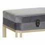 Banquette DKD Home Decor Gris Doré Métal Velours (80 x 40 x 47 cm) de DKD Home Decor, Chaises - Réf : S3033859, Prix : 226,97...