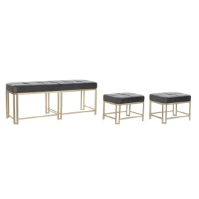 Banqueta DKD Home Decor Cinzento Metal Veludo (120 x 40 x 47 cm) de DKD Home Decor, Cadeiras - Ref: S3033861, Preço: 313,35 €...