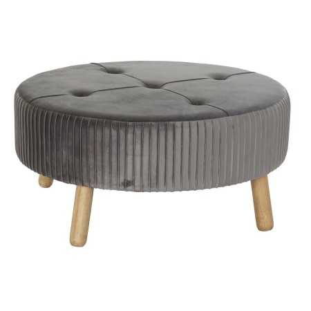 Footrest DKD Home Decor 80 x 80 x 38 cm Scandi Grey Wood Velvet Dark grey by DKD Home Decor, Footstools & Ottomans - Ref: S30...