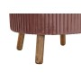 Footrest DKD Home Decor Natural Wood Velvet Light Pink (61 x 61 x 38 cm) by DKD Home Decor, Footstools & Ottomans - Ref: S303...