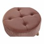 Footrest DKD Home Decor Natural Wood Velvet Light Pink (61 x 61 x 38 cm) by DKD Home Decor, Footstools & Ottomans - Ref: S303...