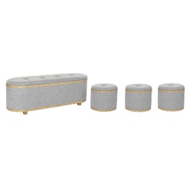 Banquette DKD Home Decor Gris Bois Polyester (120 x 45 x 43 cm) de DKD Home Decor, Chaises - Réf : S3033868, Prix : 306,71 €,...