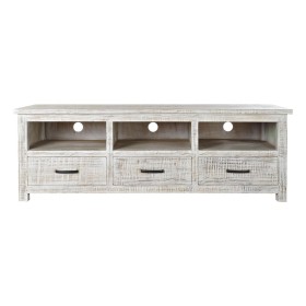 Móvel de TV DKD Home Decor 158 x 50 x 54 cm Branco Madeira de mangueira de DKD Home Decor, Mesas e suportes para TV - Ref: S3...