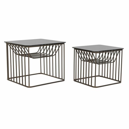 Set di 2 Tavolini DKD Home Decor Nero Rame 52 x 52 x 44 cm di DKD Home Decor, Tavoli - Rif: S3033973, Prezzo: 155,06 €, Scont...