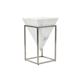 Beistelltisch DKD Home Decor Weiß Silberfarben Metall Marmor 36 x 36 x 60 cm von DKD Home Decor, Tische - Ref: S3034064, Prei...