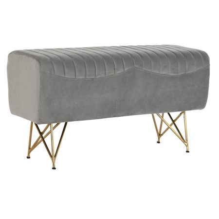 Banquette DKD Home Decor 90 x 31 x 47 cm Gris Doré Métal de DKD Home Decor, Chaises - Réf : S3034069, Prix : 102,70 €, Remise...