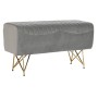 Banquette DKD Home Decor 90 x 31 x 47 cm Gris Doré Métal de DKD Home Decor, Chaises - Réf : S3034069, Prix : 102,70 €, Remise...