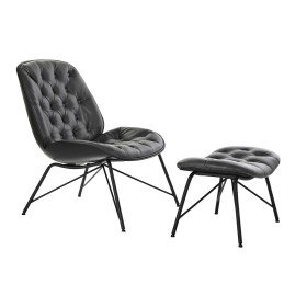 Butaca DKD Home Decor Negro Gris oscuro Metal 69 x 76 x 85 cm de DKD Home Decor, Sillas - Ref: S3034070, Precio: 303,14 €, De...