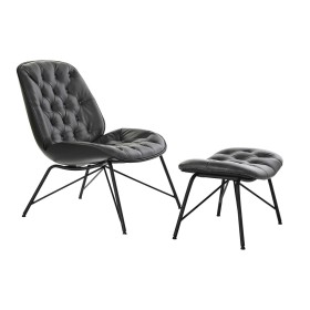 Poltrona DKD Home Decor Preto Cinzento escuro Metal 69 x 76 x 85 cm de DKD Home Decor, Cadeiras - Ref: S3034070, Preço: 303,1...