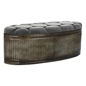 Banquette DKD Home Decor Gris Métal 117 x 42 x 47 cm de DKD Home Decor, Chaises - Réf : S3034128, Prix : 230,78 €, Remise : %