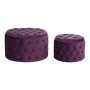 Footrest DKD Home Decor Purple Polyester Burgundy MDF Wood (70 x 70 x 42 cm) | Tienda24 - Global Online Shop Tienda24.eu