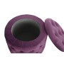 Footrest DKD Home Decor Purple Polyester Burgundy MDF Wood (70 x 70 x 42 cm) | Tienda24 - Global Online Shop Tienda24.eu