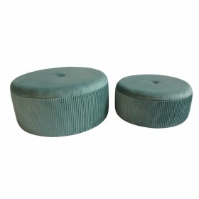 Footrest DKD Home Decor Green MDF Wood Velvet 70 x 70 x 28 cm by DKD Home Decor, Footstools & Ottomans - Ref: S3034194, Price...