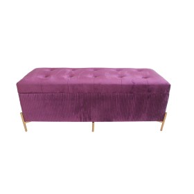 Butaca Pie de Cama DKD Home Decor Dorado Púrpura Madera MDF 115 x 43 x 46 cm de DKD Home Decor, Bancos de tocador - Ref: S303...