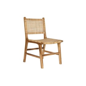 Chair DKD Home Decor 51 x 48 x 86 cm 51 x 54 x 86 cm Natural Teak Light brown Rattan by DKD Home Decor, Dining Chairs - Ref: ...