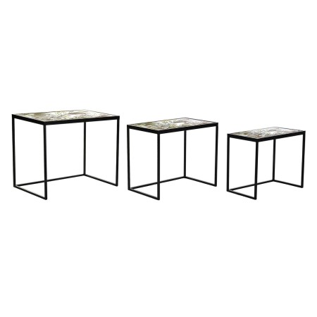 Set of 3 tables DKD Home Decor Black Green Golden 60 x 40 x 50 cm | Tienda24 - Global Online Shop Tienda24.eu