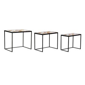 Set of furniture Home ESPRIT Brown Silver Steel Mango wood 110 x 40 x 76 cm (3 Pieces) | Tienda24 - Global Online Shop Tienda24.eu