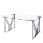 Mesa de Jantar DKD Home Decor Cristal Aço (180 x 90 x 75 cm) de DKD Home Decor, Jogos de móveis - Ref: S3034272, Preço: 557,6...