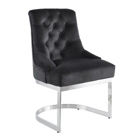 Chaise de Salle à Manger DKD Home Decor Noir Argenté 60 x 58 x 93 cm de DKD Home Decor, Chaises - Réf : S3034273, Prix : 229,...