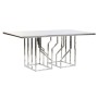 Mesa de Comedor DKD Home Decor Plateado Cristal Acero (180 x 90 x 75 cm) de DKD Home Decor, Mesas - Ref: S3034277, Precio: 72...