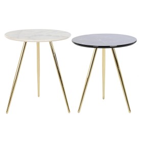 Jeu de 2 tables DKD Home Decor Blanc Noir Doré 46 x 46 x 45 cm de DKD Home Decor, Tables - Réf : S3034294, Prix : 159,20 €, R...