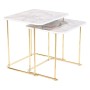 Jeu de 2 tables DKD Home Decor Blanc Doré 51 x 43 x 49 cm de DKD Home Decor, Tables - Réf : S3034299, Prix : 137,98 €, Remise...