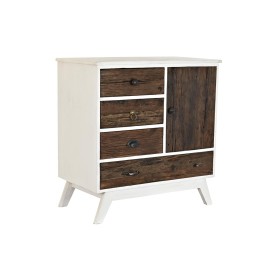 Cassettiera DKD Home Decor Metallo Bianco Coloniale Marrone scuro Legno di mango (72 x 50 x 75 cm) di DKD Home Decor, Comò e ...