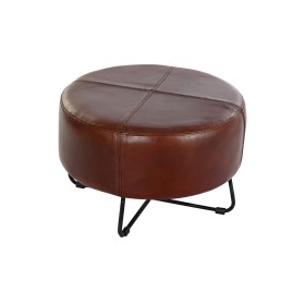 Footrest DKD Home Decor Black Wood Brown Leather Leopard (67 x 30 x 51 cm) | Tienda24 - Global Online Shop Tienda24.eu