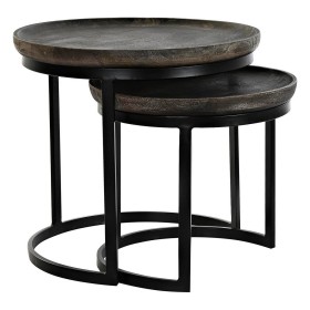 Set of 2 tables DKD Home Decor Brown Black 55 x 55 x 50 cm by DKD Home Decor, Tables - Ref: S3034345, Price: 203,99 €, Discou...