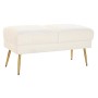 Banquette DKD Home Decor 106 x 45 x 50 cm Doré Métal Blanc de DKD Home Decor, Chaises - Réf : S3034369, Prix : 159,38 €, Remi...