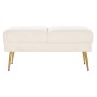 Banquette DKD Home Decor 106 x 45 x 50 cm Doré Métal Blanc de DKD Home Decor, Chaises - Réf : S3034369, Prix : 159,38 €, Remi...