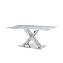 Dining Table DKD Home Decor Crystal Silver Grey Steel White 180 x 90 x 78 cm | Tienda24 - Global Online Shop Tienda24.eu