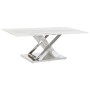 Table Basse DKD Home Decor Blanc Argenté Verre Acier 120 x 60 x 42 cm | Tienda24 - Global Online Shop Tienda24.eu