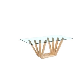 Table de Salle à Manger DKD Home Decor Verre Marron Transparent noyer (200 x 100 x 75 cm) de DKD Home Decor, Tables - Réf : S...