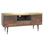 Mueble de TV DKD Home Decor Marrón oscuro Metal Madera de mango (130 x 45 x 60 cm) de DKD Home Decor, Mesas y soportes para T...