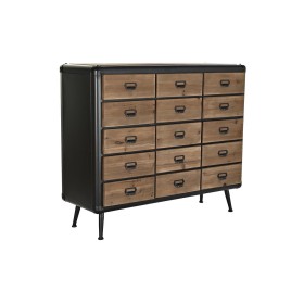 Caisson à Tiroirs DKD Home Decor Marron Noir Métal Sapin Loft 114 x 42 x 96 cm de DKD Home Decor, Commodes - Réf : S3034453, ...