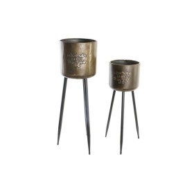 Conjunto de Vasos DKD Home Decor Preto Champanhe Metalizado Metal Loft 30 x 40 cm 25 x 25 x 80,5 cm (2 Unidades) de DKD Home ...