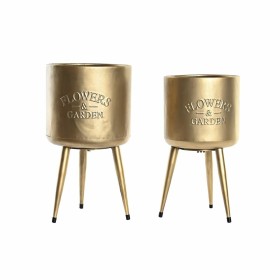 Conjunto de vasos DKD Home Decor 25,5 x 25,5 x 44 cm Metal (2 Unidades) de DKD Home Decor, Vasos - Ref: S3034712, Preço: 106,...