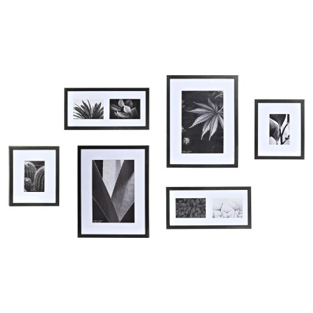 Cornice Portafoto DKD Home Decor 33 x 2 x 45 cm Cristallo Nero Bianco/Nero Legno MDF (6 Pezzi) di DKD Home Decor, Cornici da ...