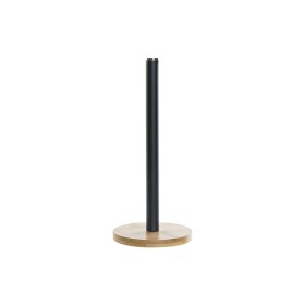 Kitchen Paper holder DKD Home Decor Black Natural Bamboo Stainless steel 15 x 15 x 34 cm by DKD Home Decor, Shelves and suppo...