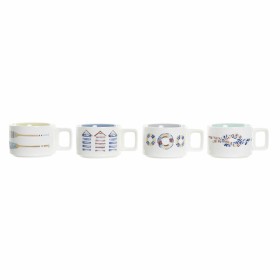 Conjunto de Chávenas de Café DKD Home Decor Azul Multicolor Metal Dolomite 4 Peças 260 ml de DKD Home Decor, Canecas - Ref: S...