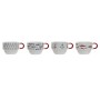 Conjunto de Chávenas de Café DKD Home Decor Vermelho Multicolor Metal Grés Mediterrâneo 190 ml 4 Peças de DKD Home Decor, Can...