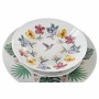 Set di Stoviglie DKD Home Decor Bianco Multicolore Porcellana Tropicale 18 Pezzi di DKD Home Decor, Servizi combinati - Rif: ...