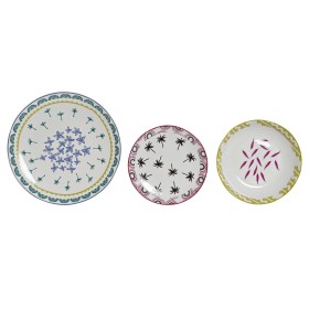 Set di Stoviglie DKD Home Decor Azzurro Multicolore Turchese Porcellana Coloniale Africano 27 x 27 x 2,5 cm 18 Pezzi (18 pcs)...