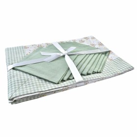 Table linen set DKD Home Decor Flowers 150 x 250 x 0,5 cm Green by DKD Home Decor, Tablecloths - Ref: S3037024, Price: 27,71 ...