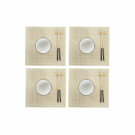 Set de sushi DKD Home Decor Bambou Grès Blanc Oriental 14,5 x 14,5 x 31 cm (16 Pièces) de DKD Home Decor, Plats et plateaux -...