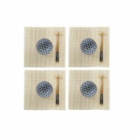 Set per Sushi DKD Home Decor 14,5 x 14,5 x 31 cm Azzurro Gres Orientale (16 Pezzi) di DKD Home Decor, Piatti e teglie - Rif: ...