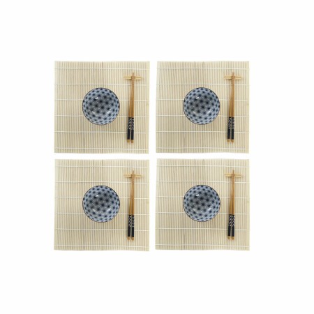 Set de Sushi DKD Home Decor 14,5 x 14,5 x 31 cm Azul Gres Oriental (16 Piezas) de DKD Home Decor, Platos y fuentes - Ref: S30...