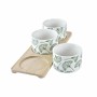 Conjunto para Aperitivos DKD Home Decor Bambu Grés Folhas 3 Peças 4 Peças 28 x 9,7 x 1,5 cm | Tienda24 - Global Online Shop Tienda24.eu