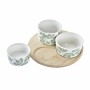 Conjunto para Aperitivos DKD Home Decor Bambu Grés Folhas Tropical 4 Peças 18 x 18 x 1 cm | Tienda24 - Global Online Shop Tienda24.eu